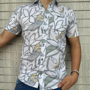 👔 Camisa Estampada Floral en Tonos Suaves – Estilo Casual con Elegancia