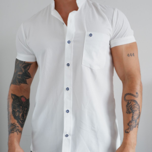 👔 Camisa Slim Fit Blanca para Hombre – Estilo Casual Elegante
